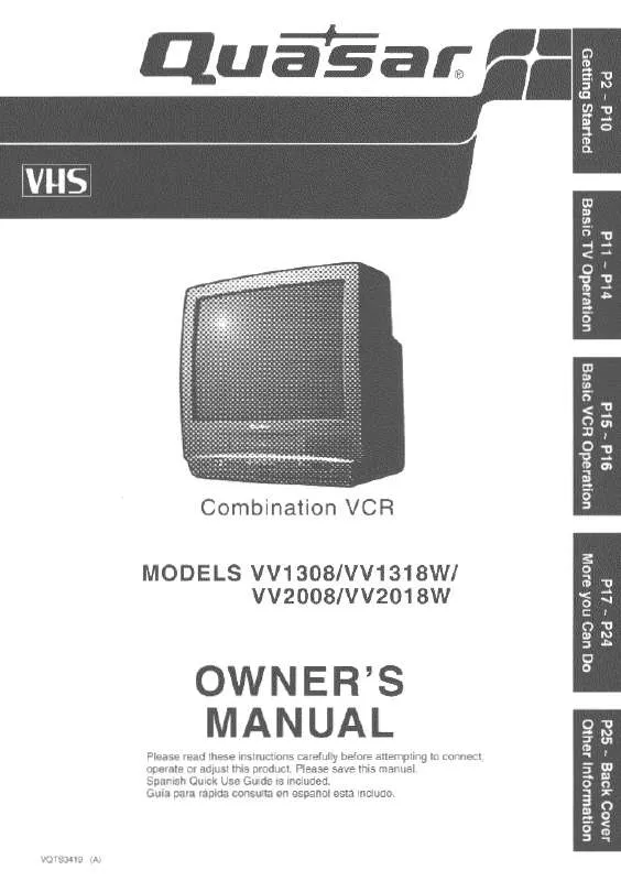 Mode d'emploi PANASONIC VV1308