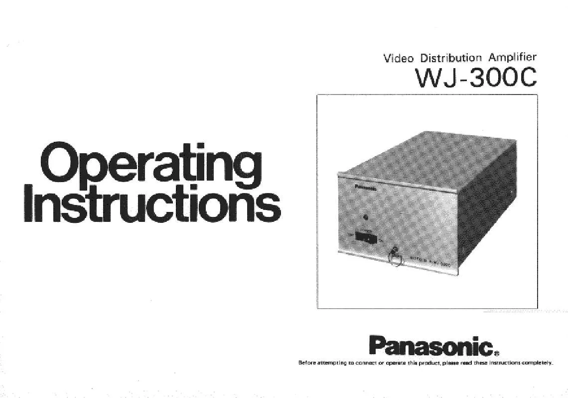 Mode d'emploi PANASONIC WJ-300C