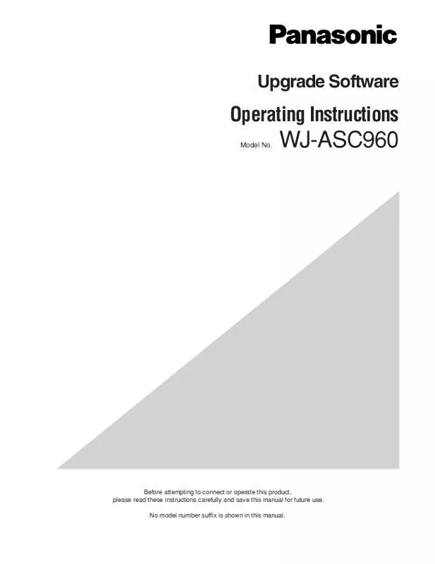 Mode d'emploi PANASONIC WJ-ASC960