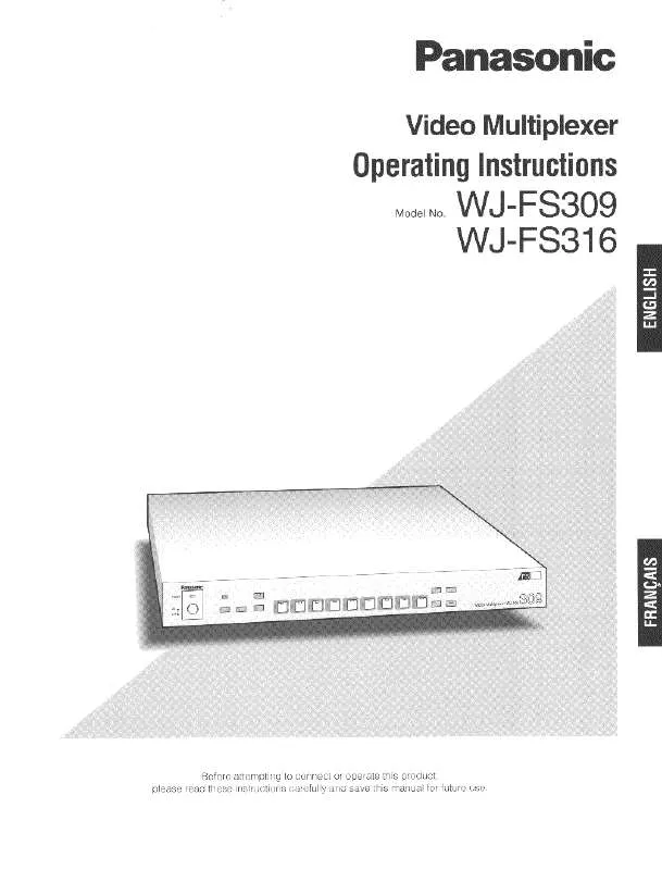 Mode d'emploi PANASONIC WJ-FS309