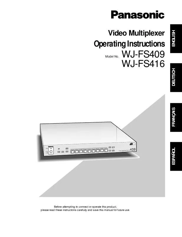 Mode d'emploi PANASONIC WJ-FS409