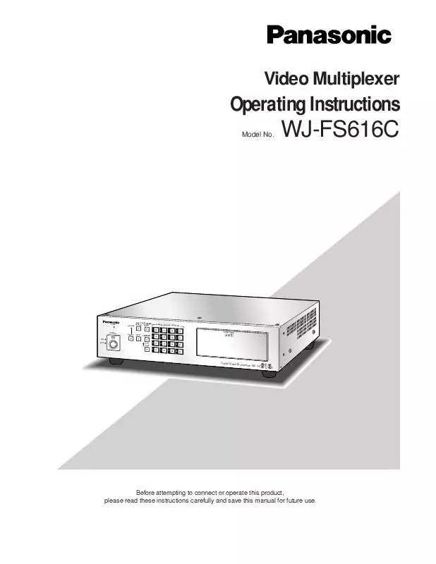 Mode d'emploi PANASONIC WJ-FS616C