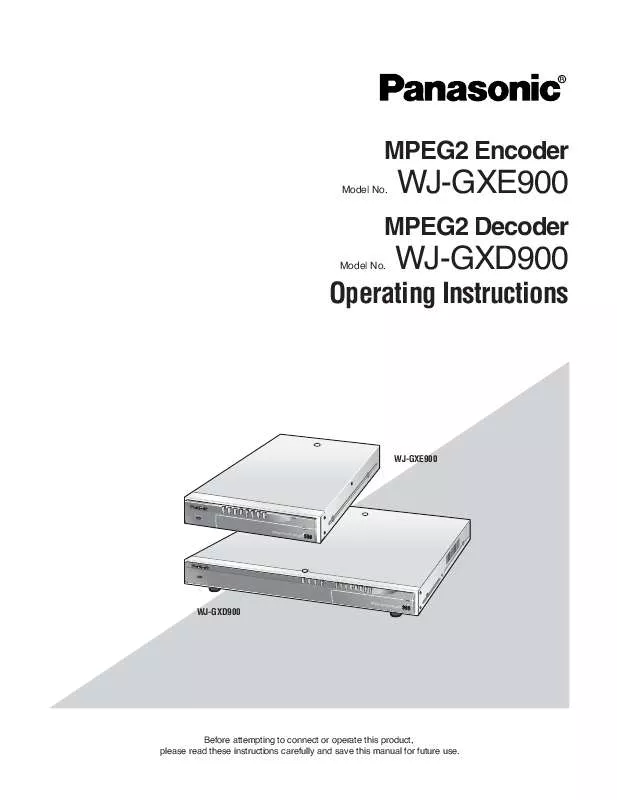 Mode d'emploi PANASONIC WJ-GXD900