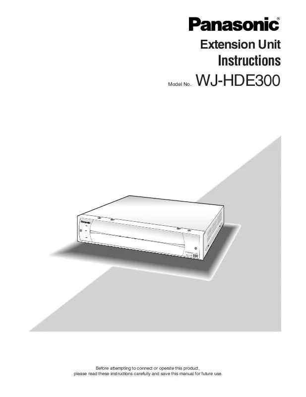 Mode d'emploi PANASONIC WJ-HDE300