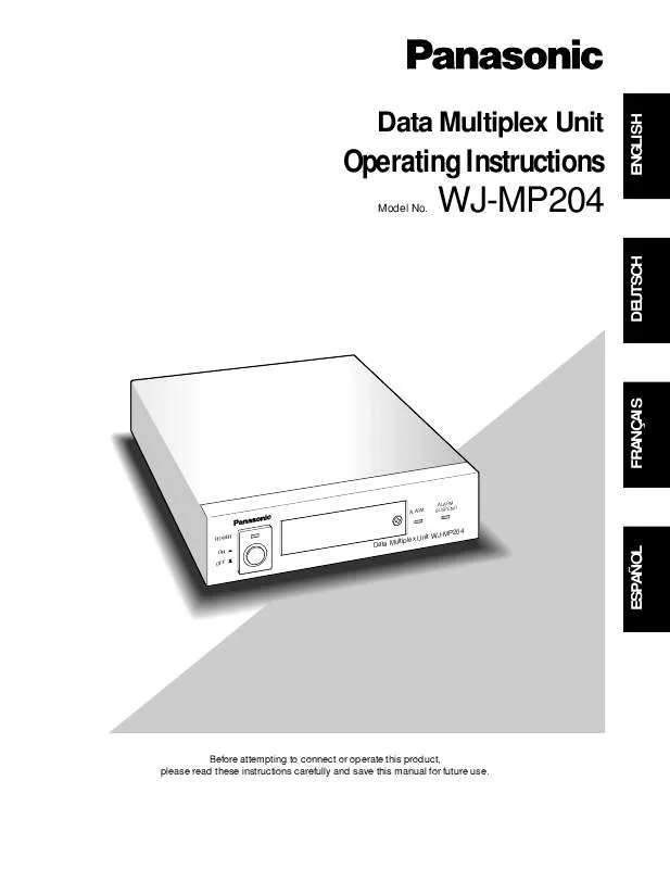 Mode d'emploi PANASONIC WJ-MP204