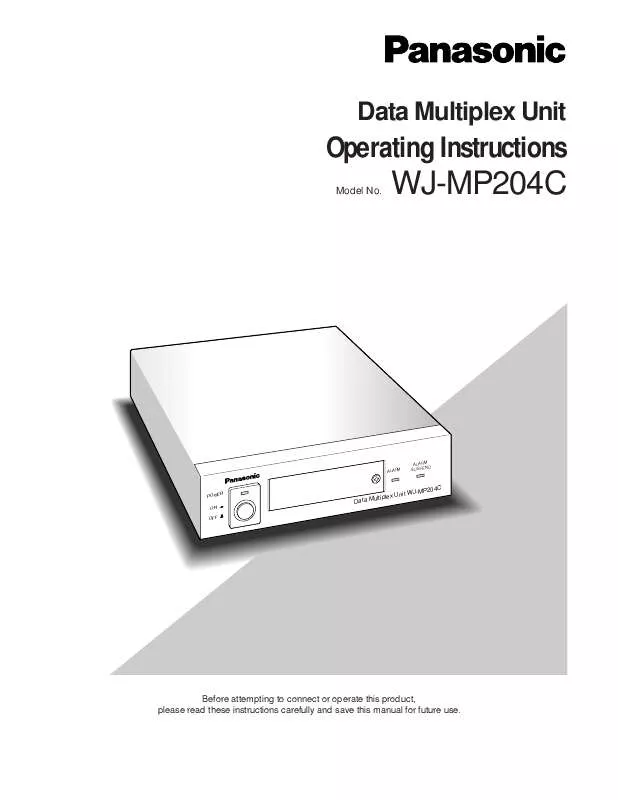 Mode d'emploi PANASONIC WJ-MP204C