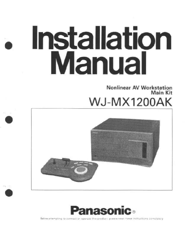 Mode d'emploi PANASONIC WJ-MX1200A