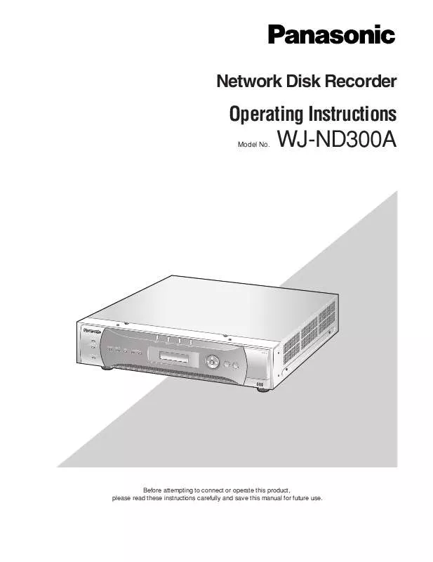 Mode d'emploi PANASONIC WJ-ND300A