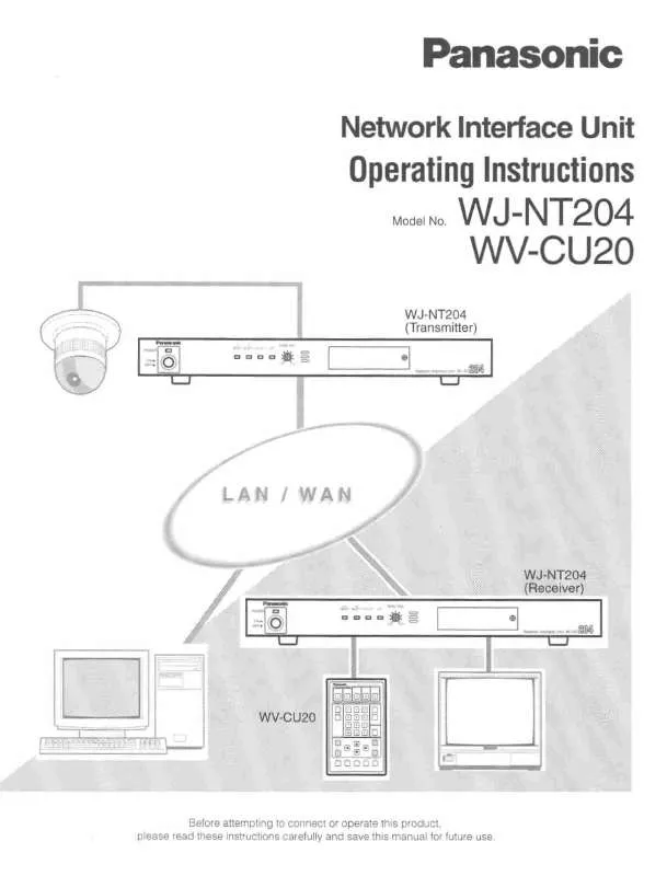 Mode d'emploi PANASONIC WJ-NT204