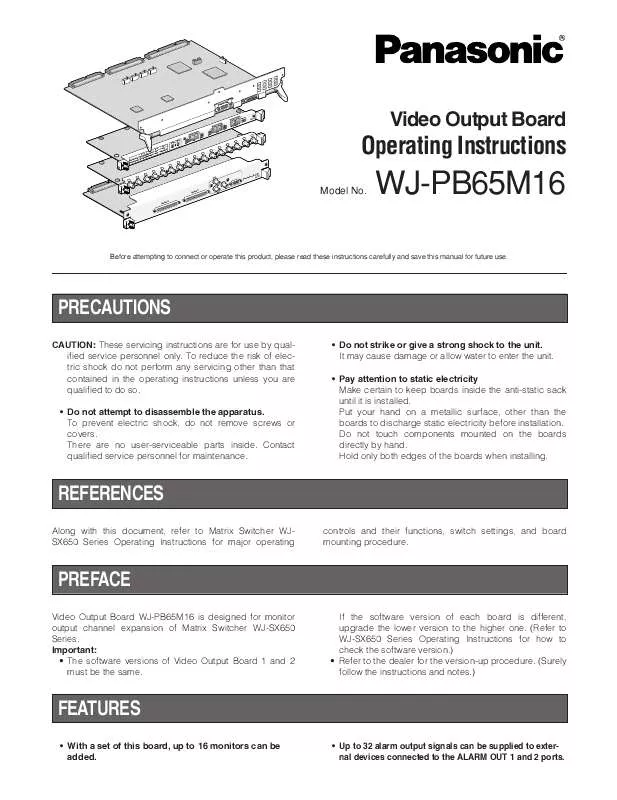 Mode d'emploi PANASONIC WJ-PB65M16