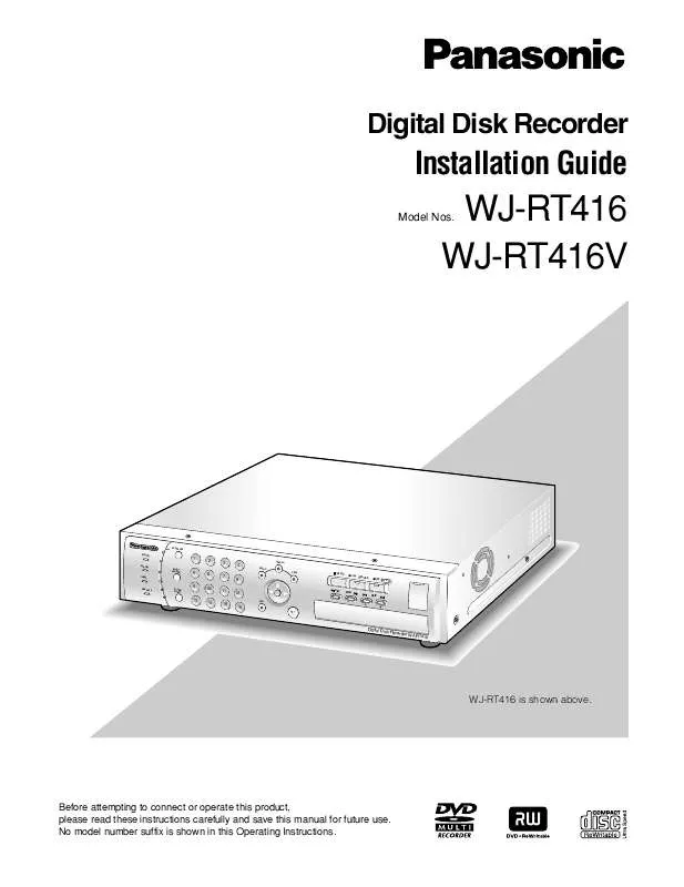 Mode d'emploi PANASONIC WJ-RT416