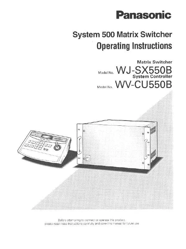 Mode d'emploi PANASONIC WJ-SX550B