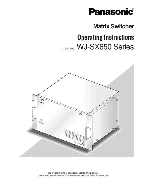 Mode d'emploi PANASONIC WJ-SX650