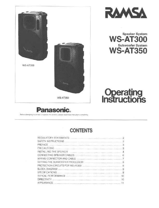 Mode d'emploi PANASONIC WSAT300