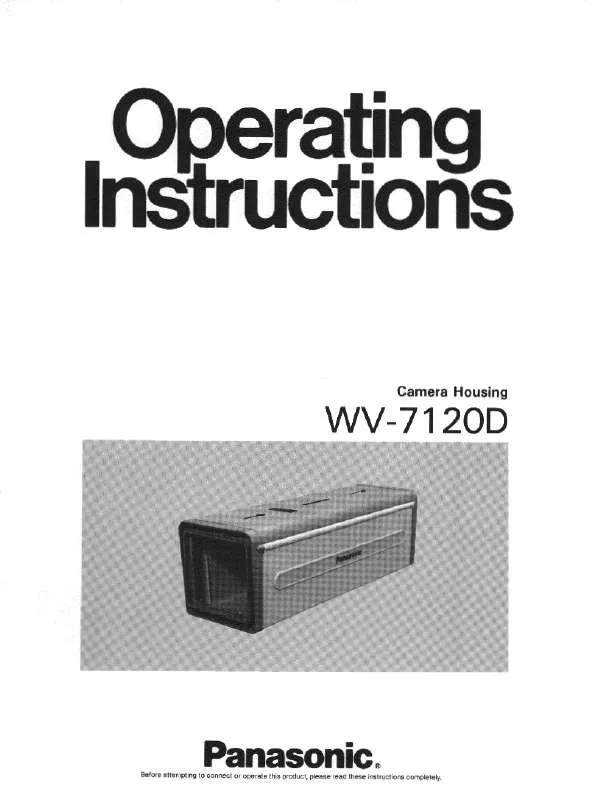 Mode d'emploi PANASONIC WV-7120D