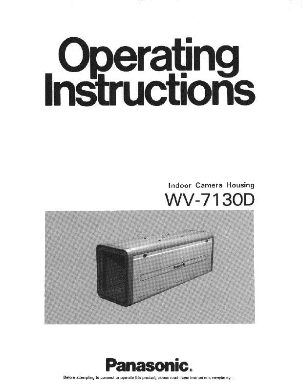 Mode d'emploi PANASONIC WV-7130D