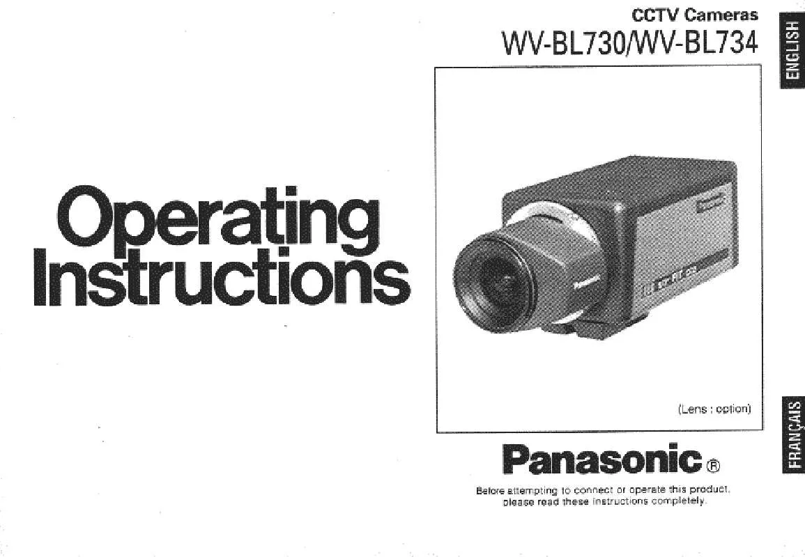 Mode d'emploi PANASONIC WV-BL734