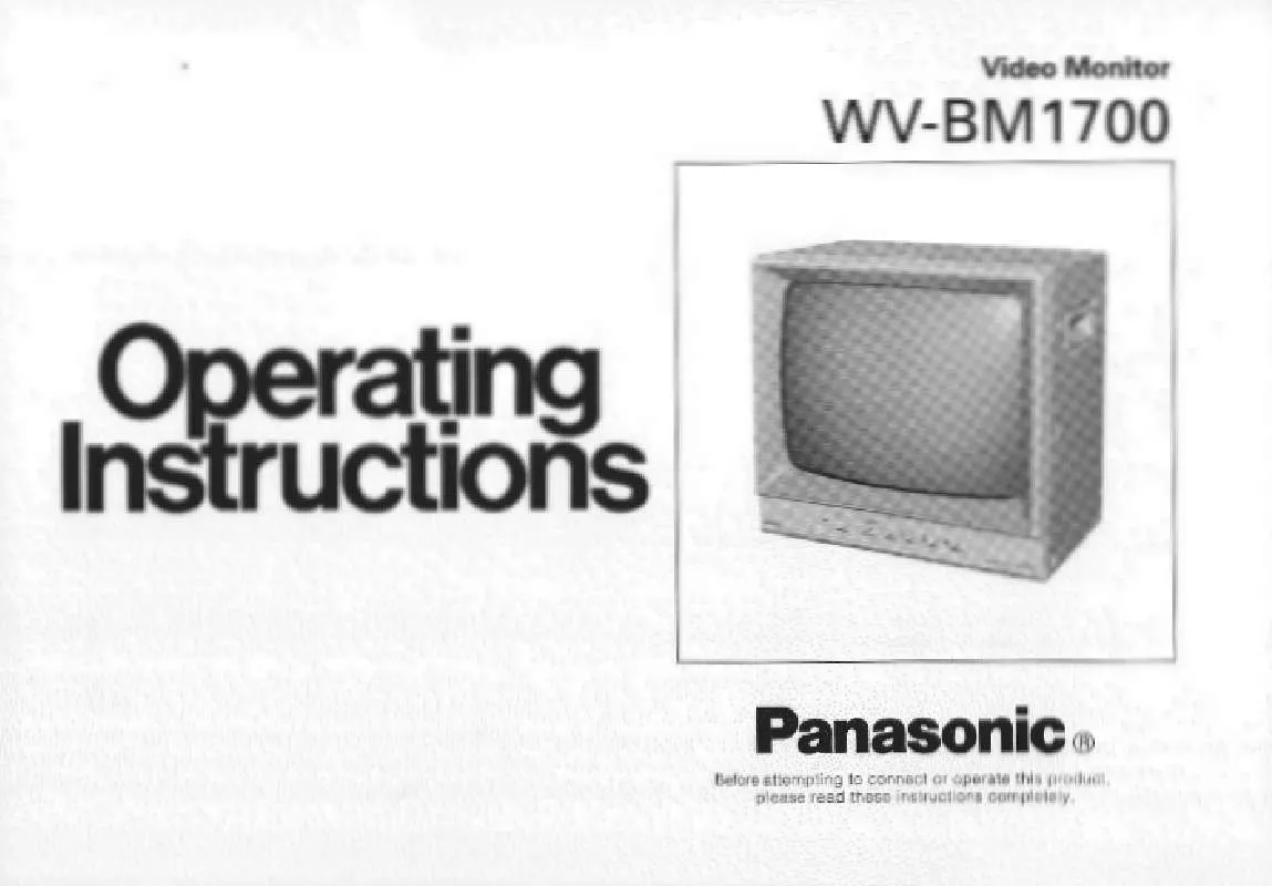 Mode d'emploi PANASONIC WV-BM1700