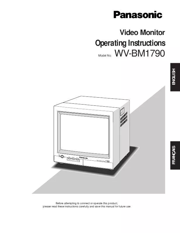 Mode d'emploi PANASONIC WV-BM1790