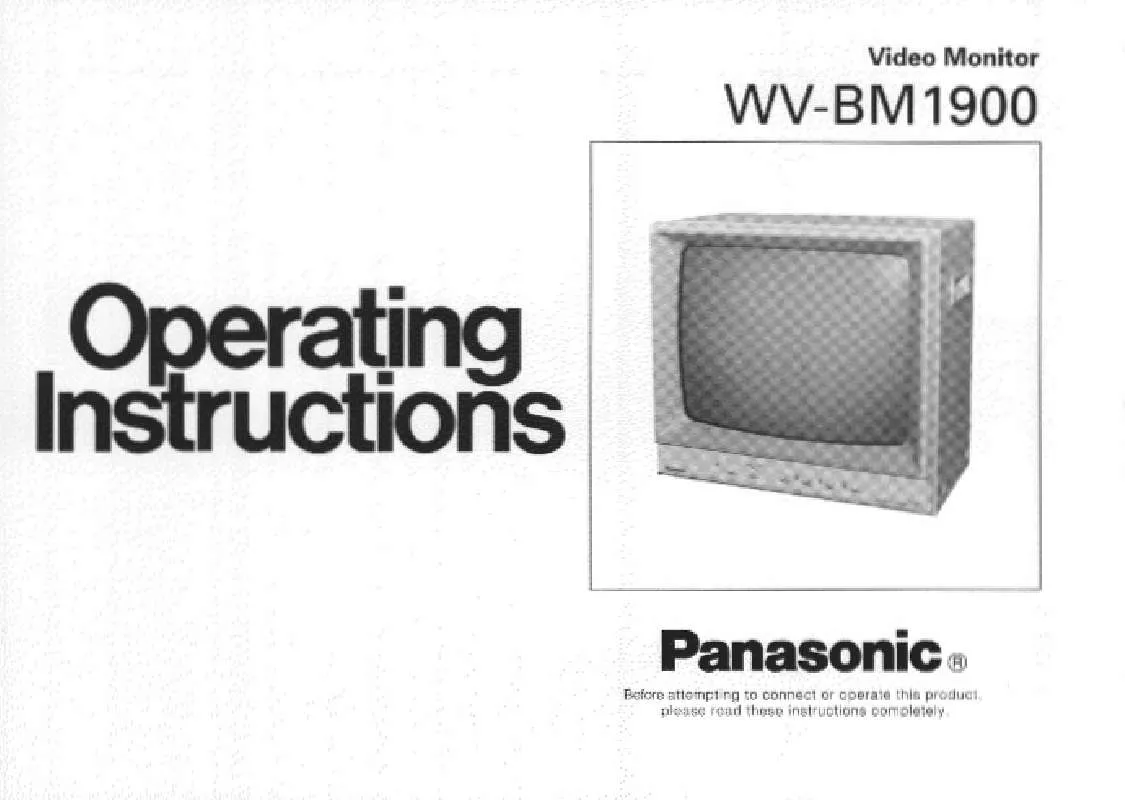 Mode d'emploi PANASONIC WV-BM1900