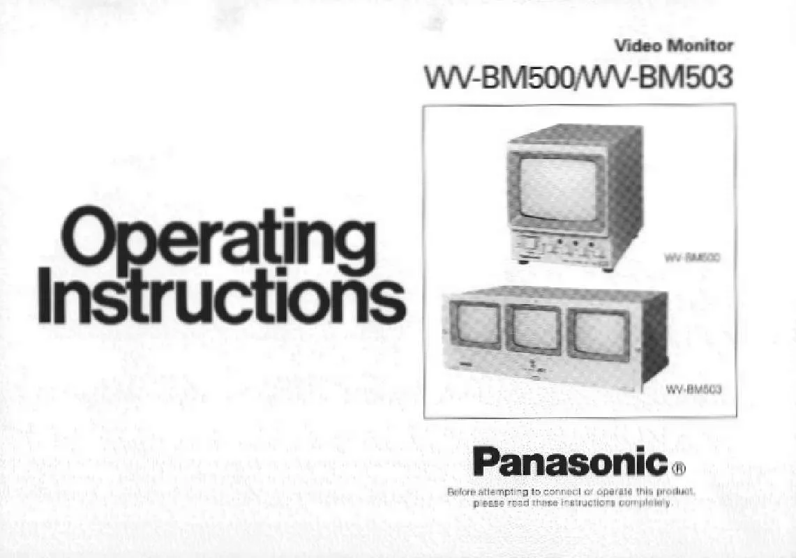 Mode d'emploi PANASONIC WV-BM503