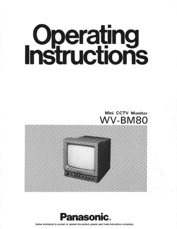 Mode d'emploi PANASONIC WV-BM80