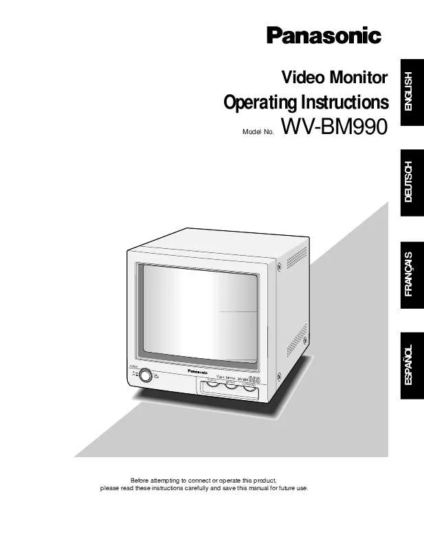 Mode d'emploi PANASONIC WV-BM990