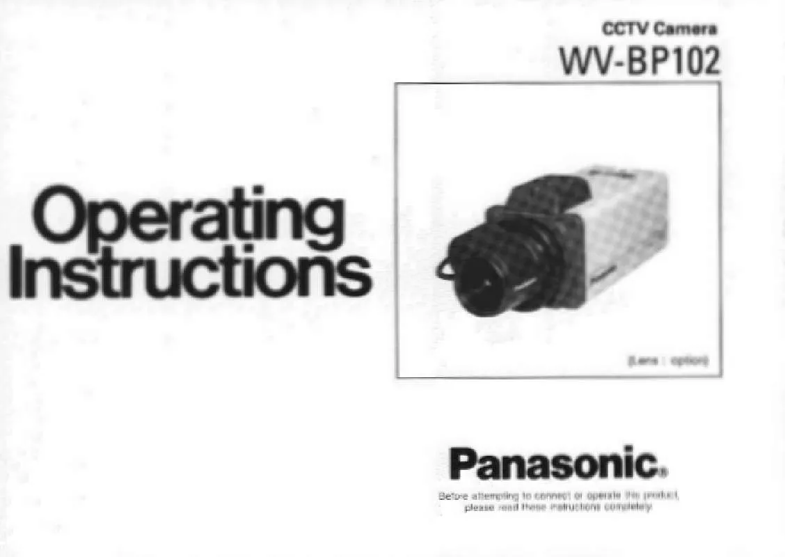 Mode d'emploi PANASONIC WV-BP102