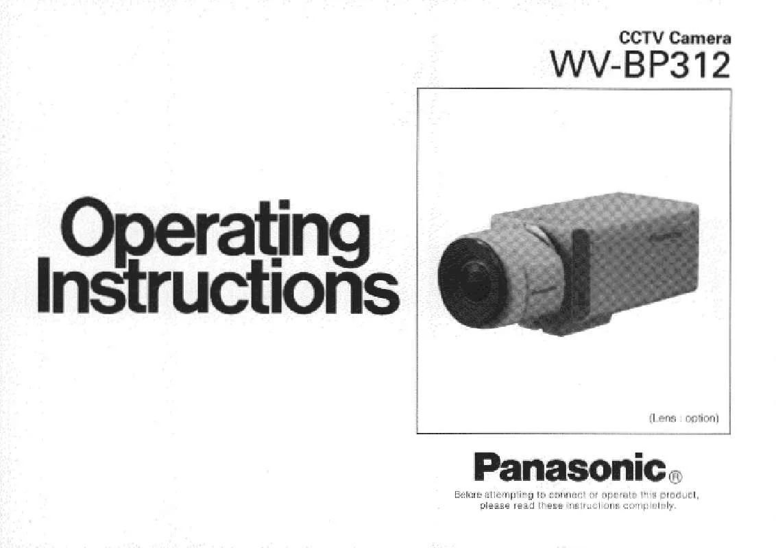 Mode d'emploi PANASONIC WV-BP312