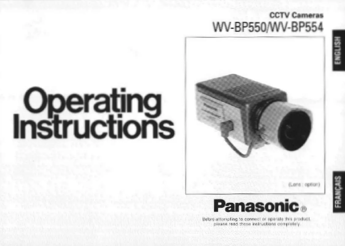 Mode d'emploi PANASONIC WV-BP554