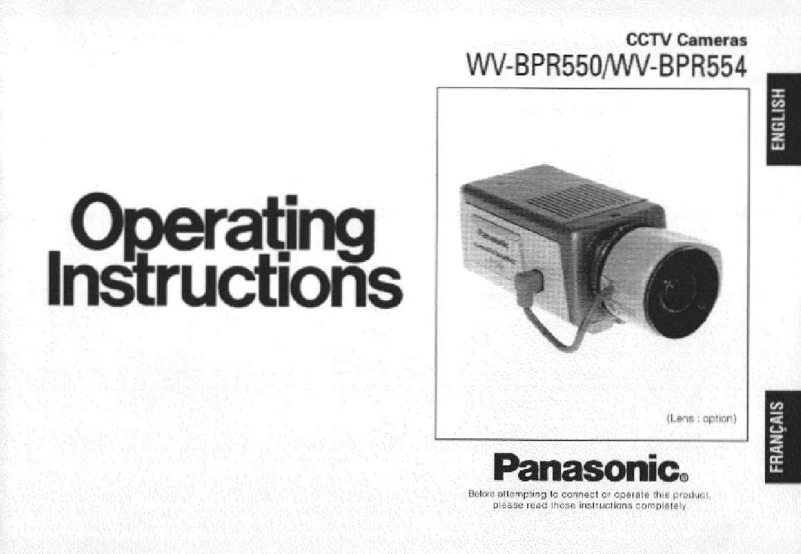 Mode d'emploi PANASONIC WV-BPR550