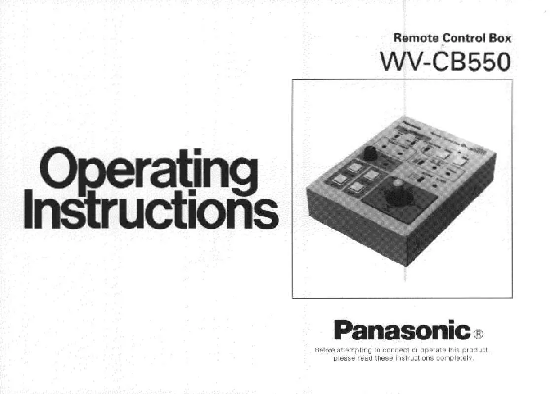 Mode d'emploi PANASONIC WV-CB550