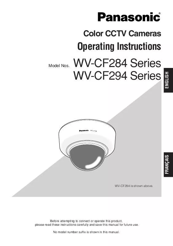 Mode d'emploi PANASONIC WV-CF284