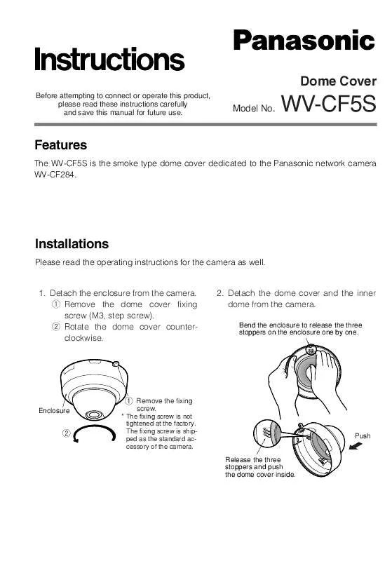 Mode d'emploi PANASONIC WV-CF5S