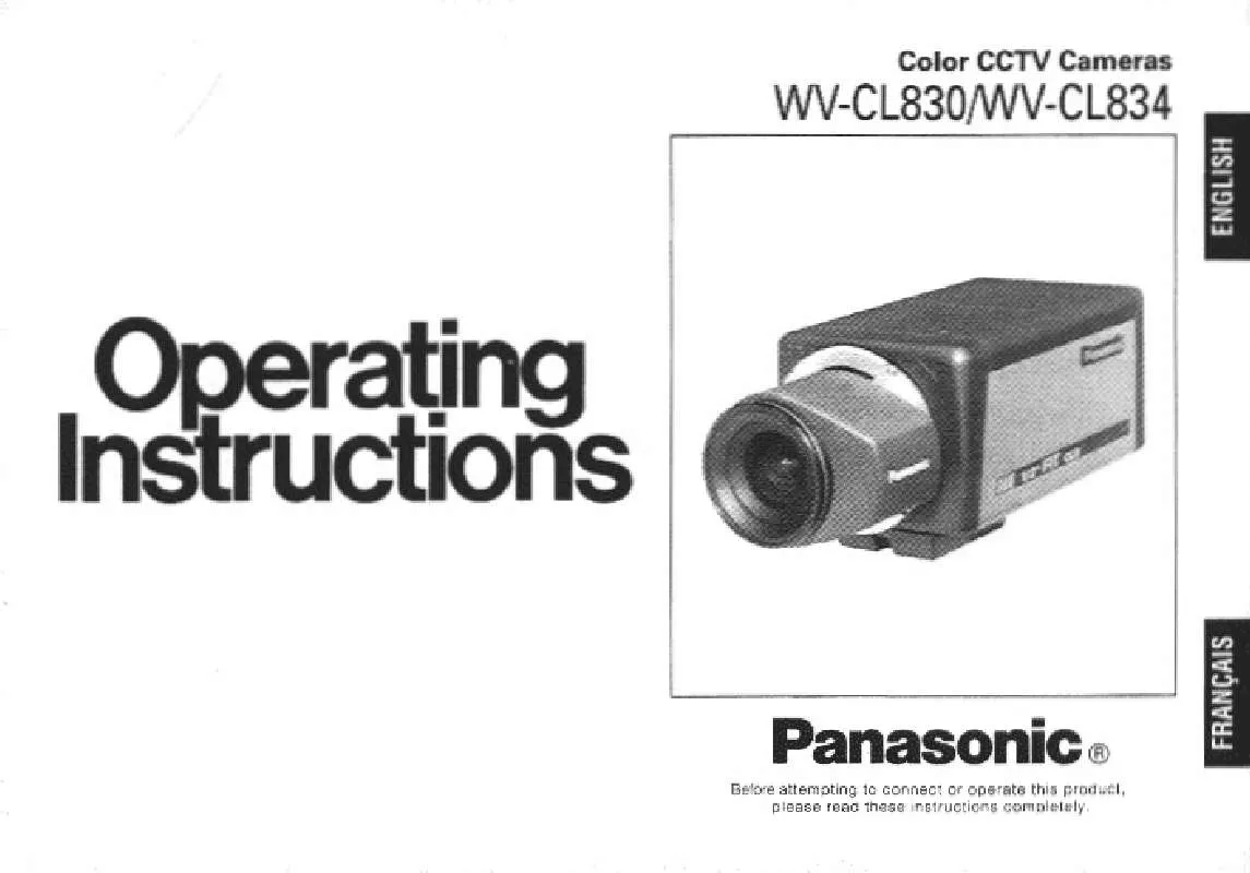 Mode d'emploi PANASONIC WV-CL834