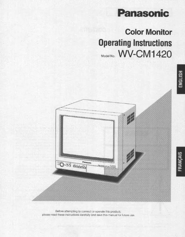 Mode d'emploi PANASONIC WV-CM1420