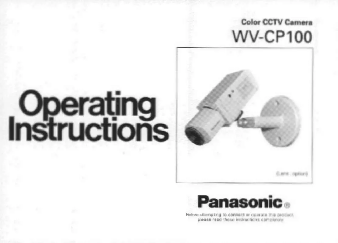 Mode d'emploi PANASONIC WV-CP100