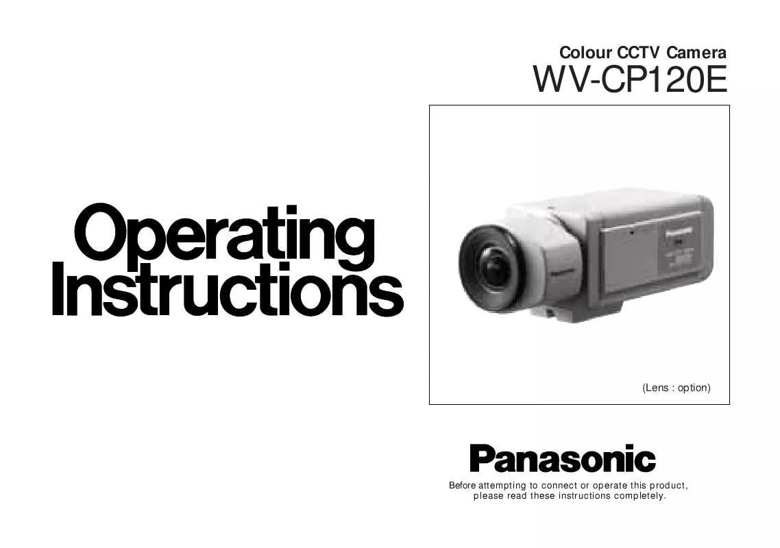 Mode d'emploi PANASONIC WV-CP120