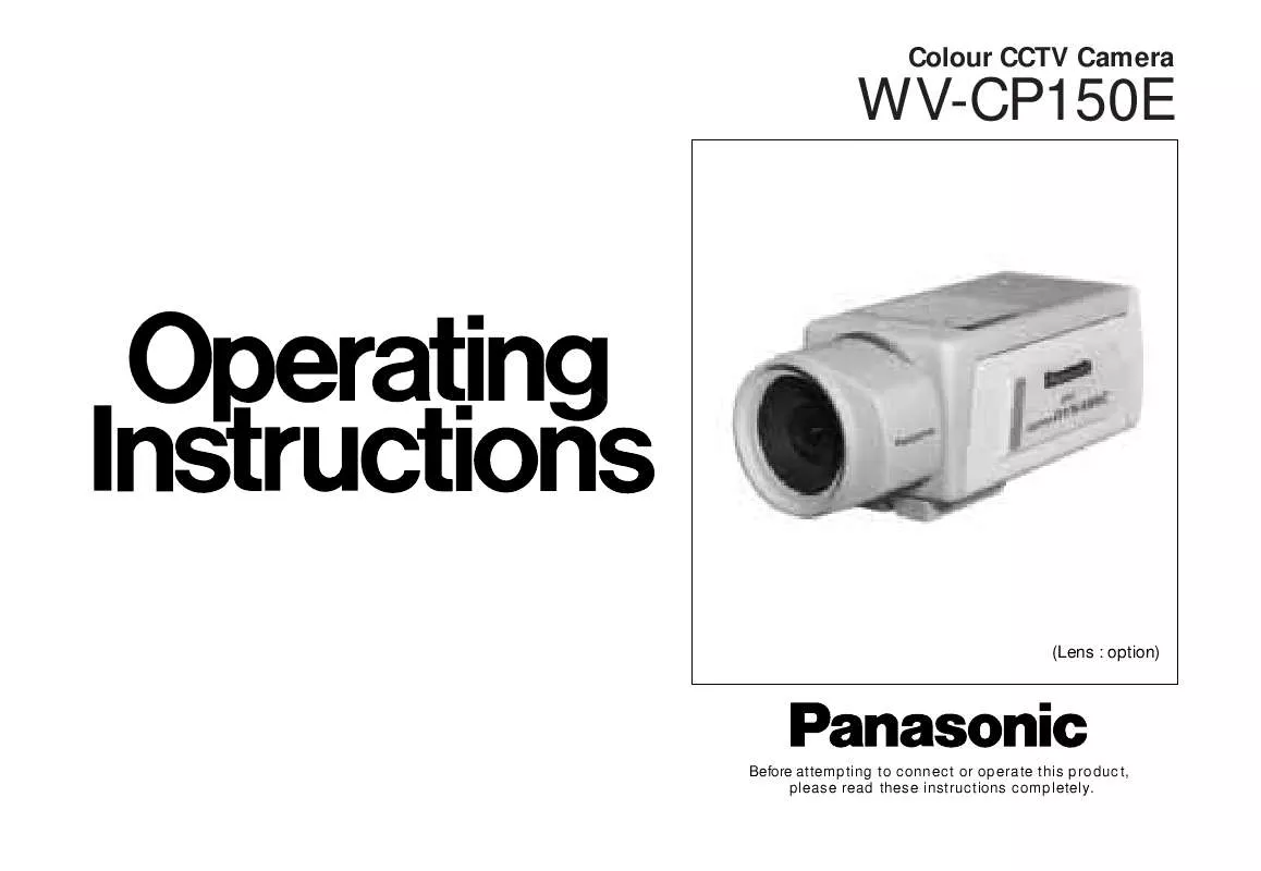 Mode d'emploi PANASONIC WV-CP150