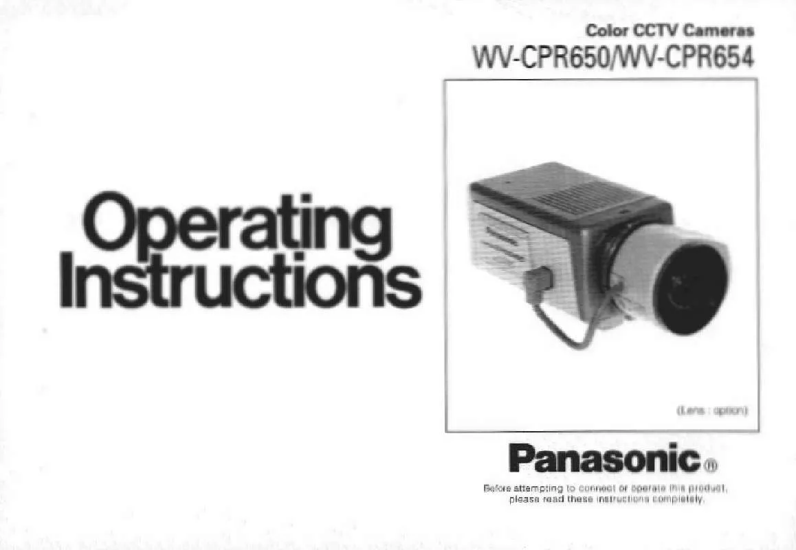 Mode d'emploi PANASONIC WV-CPR650