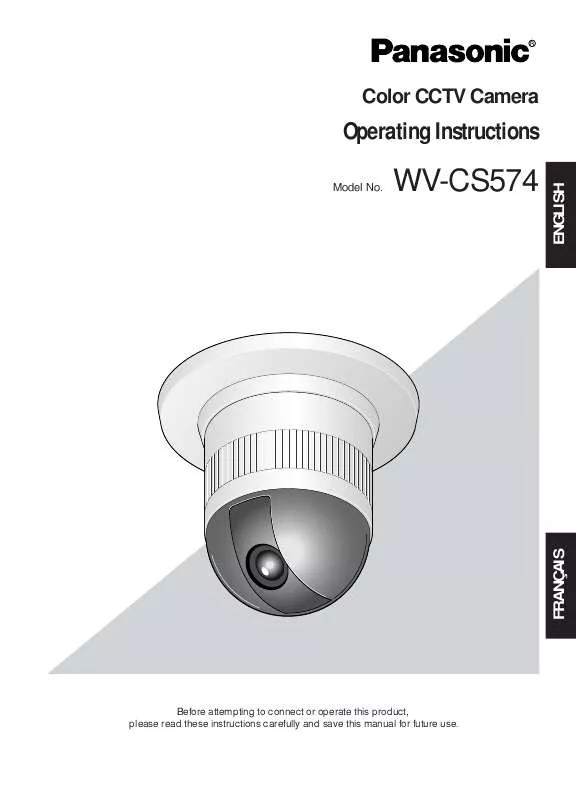 Mode d'emploi PANASONIC WV-CS574