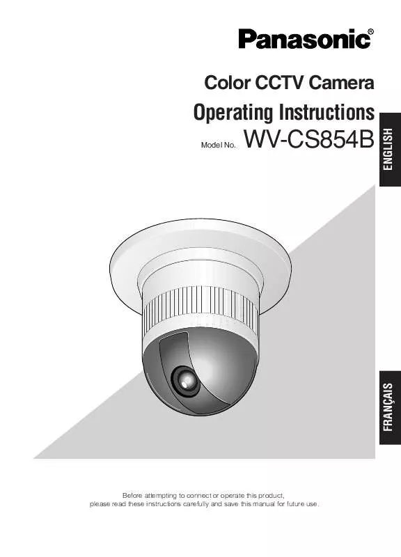 Mode d'emploi PANASONIC WV-CS854B