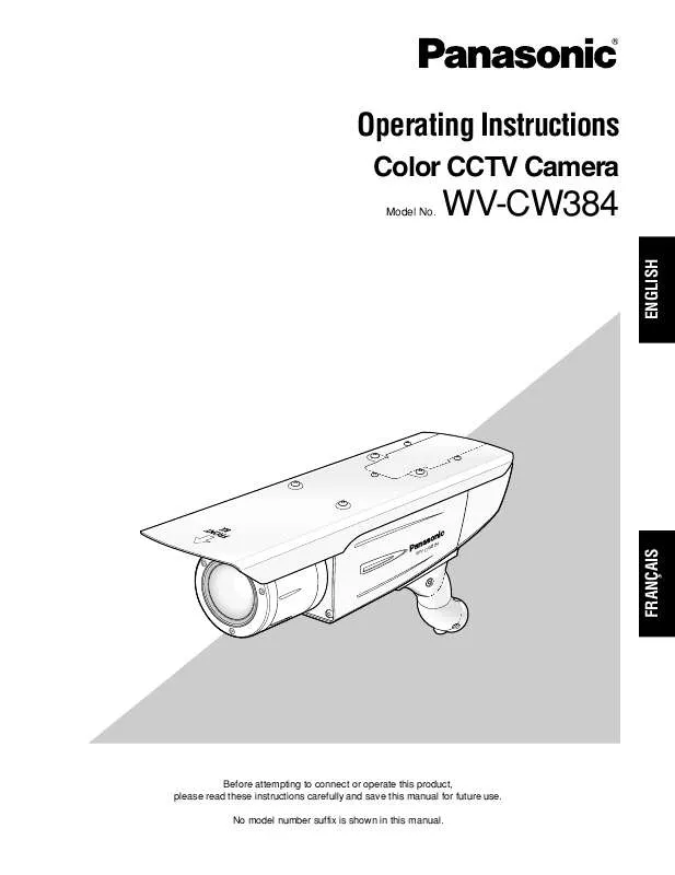 Mode d'emploi PANASONIC WV-CW384