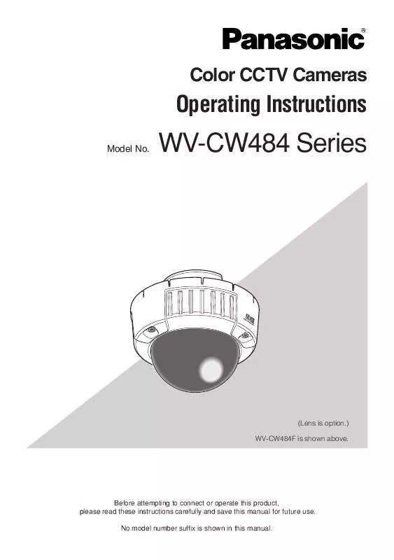 Mode d'emploi PANASONIC WV-CW484