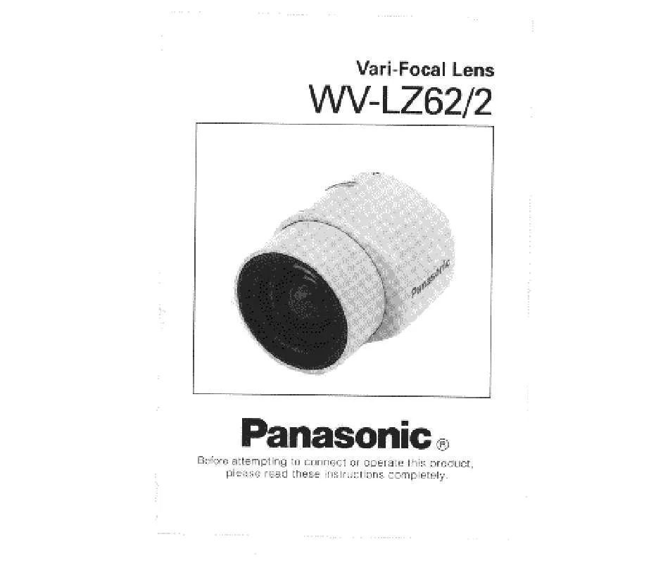 Mode d'emploi PANASONIC WV-LZ622