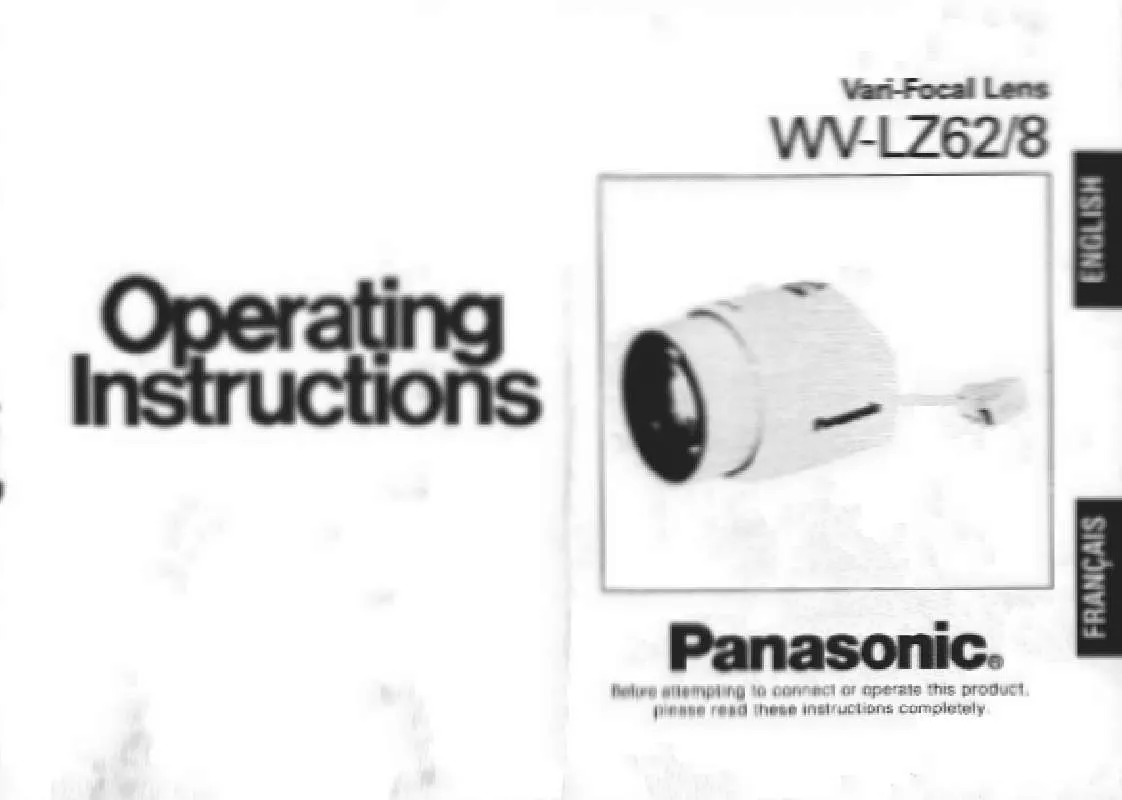 Mode d'emploi PANASONIC WV-LZ628