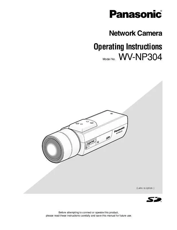 Mode d'emploi PANASONIC WV-NP304P