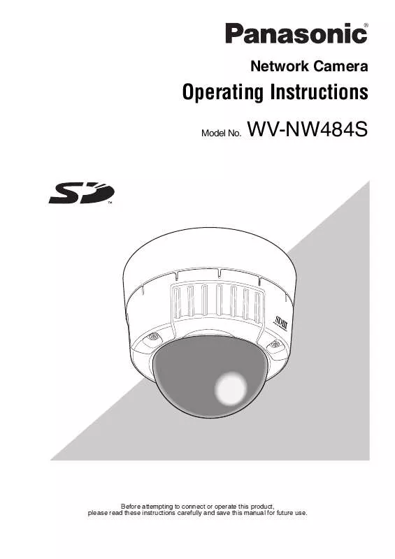 Mode d'emploi PANASONIC WV-NW484S