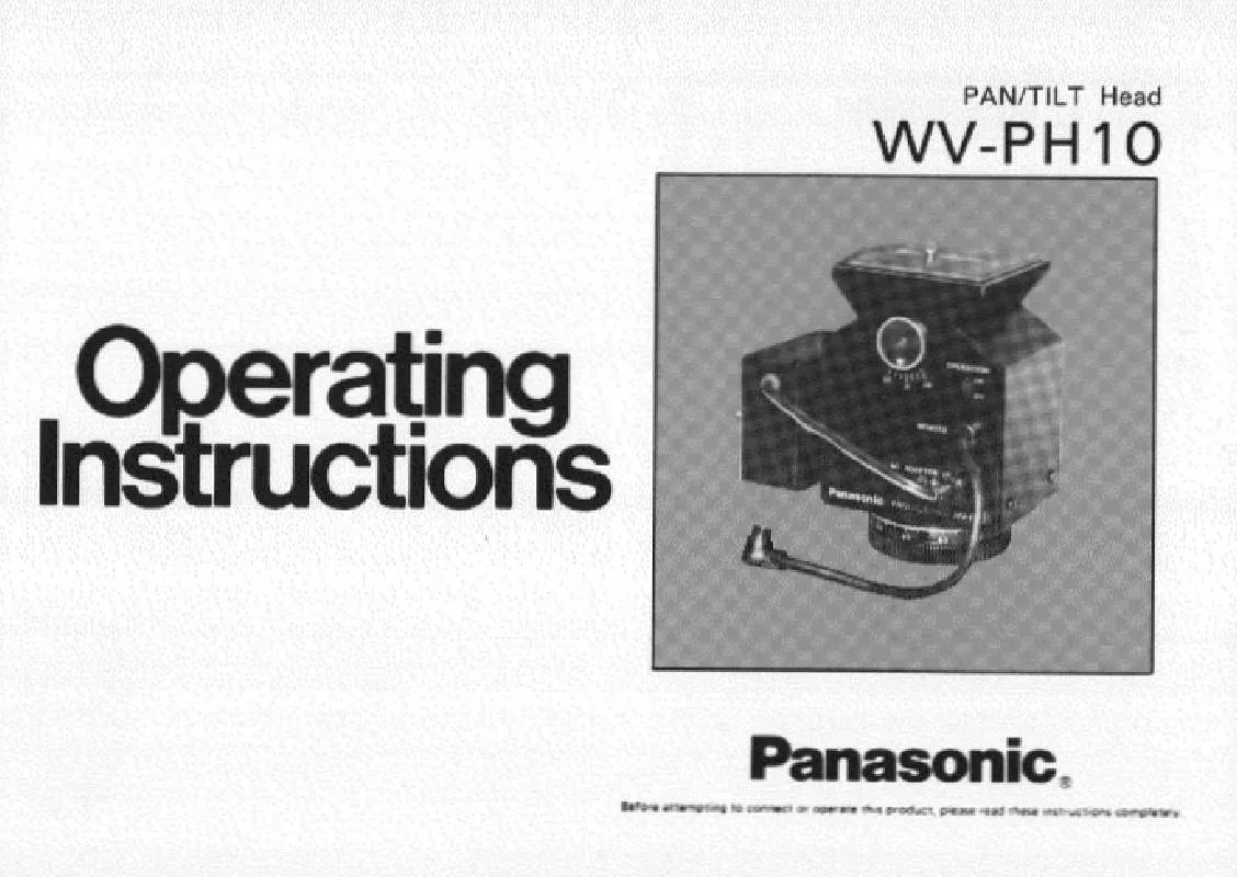 Mode d'emploi PANASONIC WV-PH10