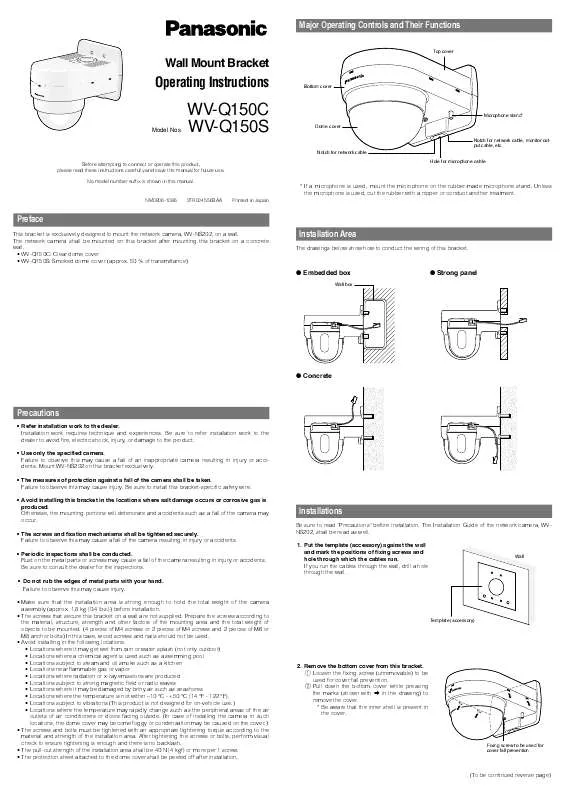 Mode d'emploi PANASONIC WV-Q150C